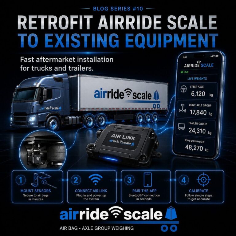 AirRide Scale four step guide to install an air bag scale on existing truck and trailer equipment