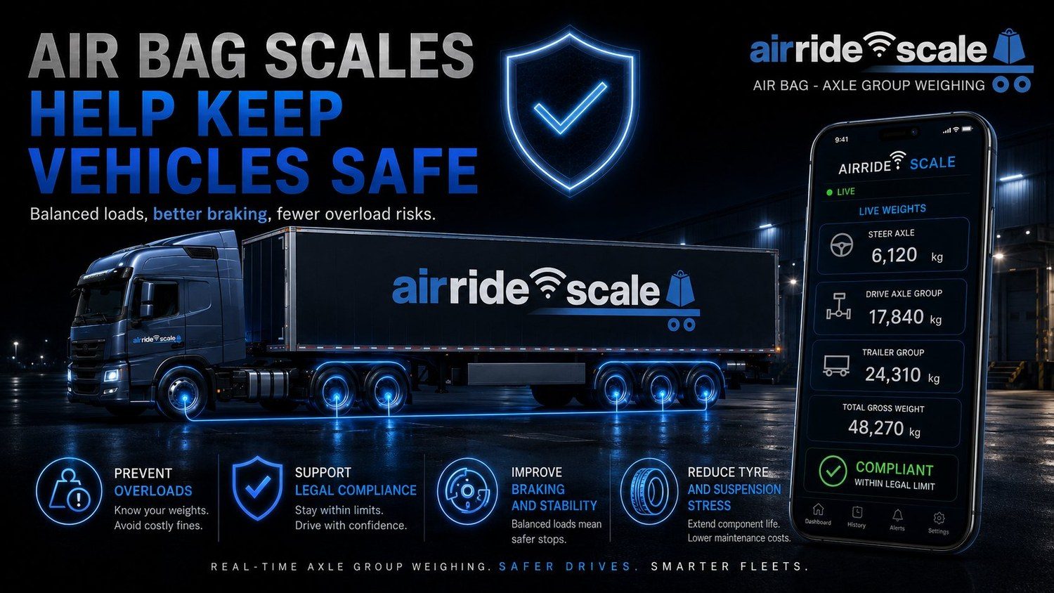 Air bag scales help keep vehicles safe